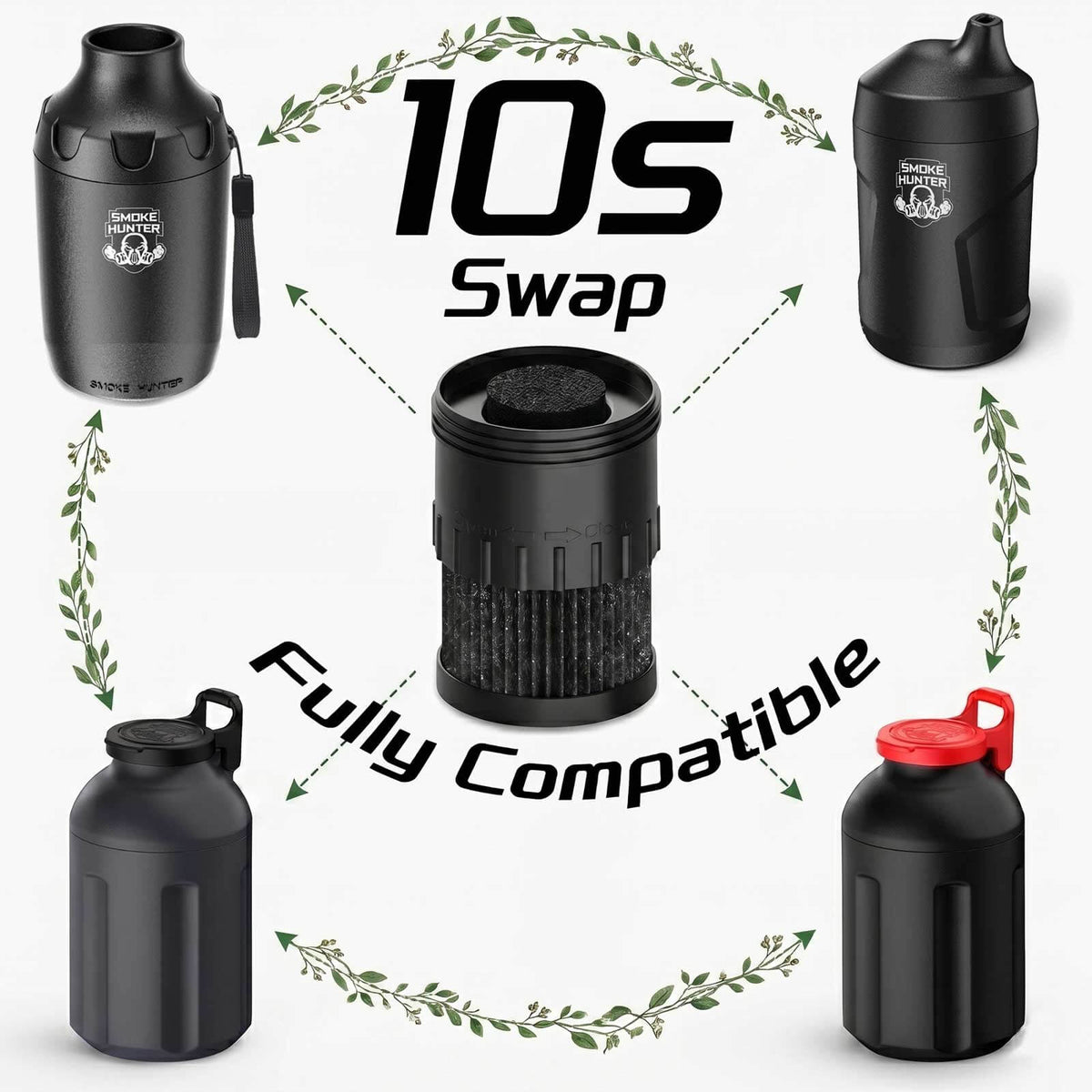 Smoke Hunter 4.0 Personal Smoke Filter (Sploof) with Replaceable Cartridge (Grey)