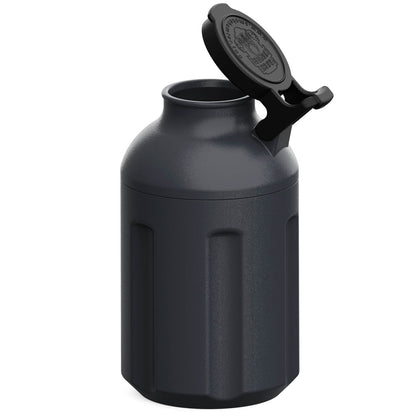 Grey Smoke Hunter 4.0 personal smoke filter with premium open lid showcasing airtight lock tech