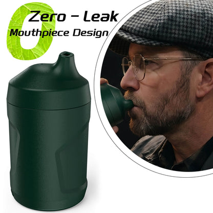 Ergonomic green sploof device by Smoke Hunter 2.0 engineered to fully replace leaky smokebuddy personal filters