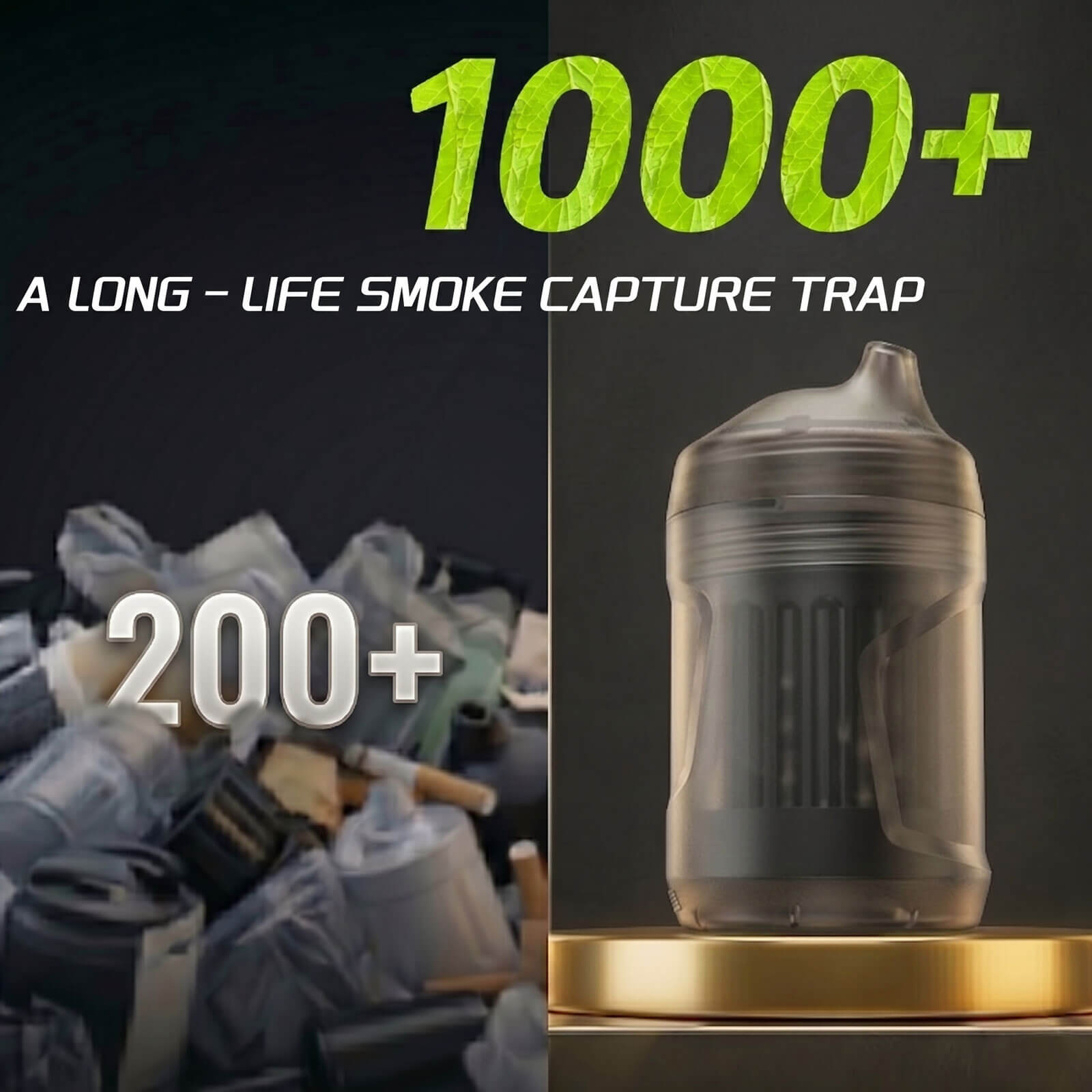 Long lasting Transparent Smoke Hunter 2.0 replacement filters outlasting standard disposable personal smoke filters