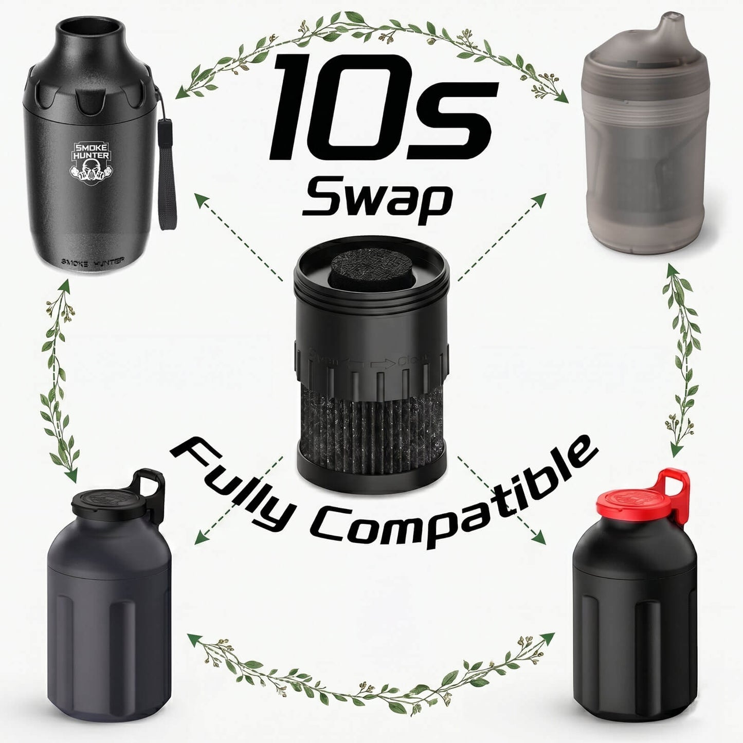 Ten seconds quick swap universal personal smoke filter element built to replace typical personal smoke traps