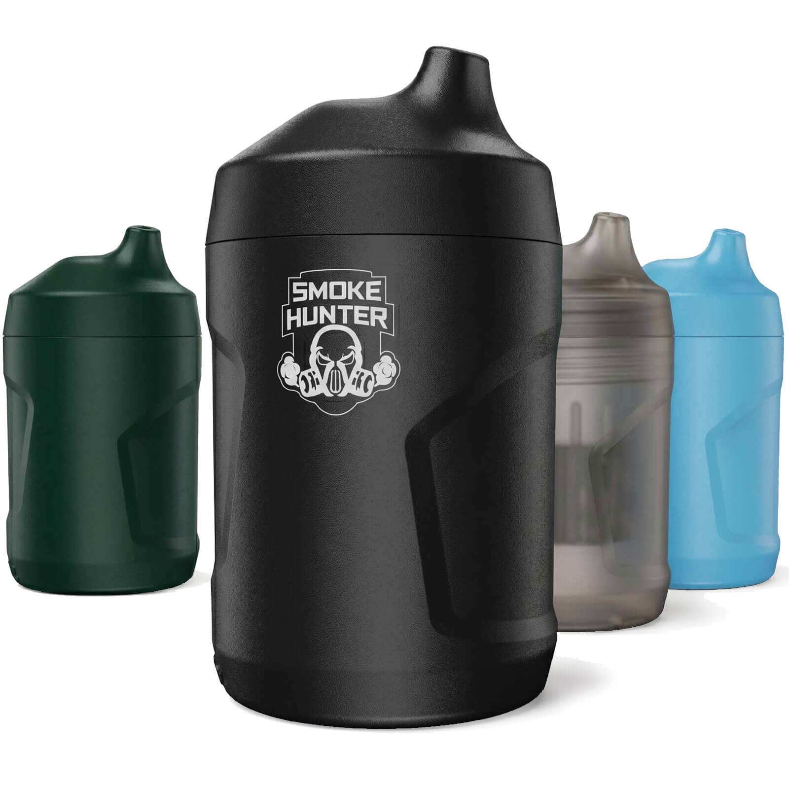 Smoke Hunter 2.0 lineup showcasing black blue transparent clear and green color options