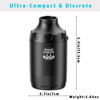 Ultra compact personal smoke filter sizing by Smoke Hunter 3.0 for discreet on the go privacy