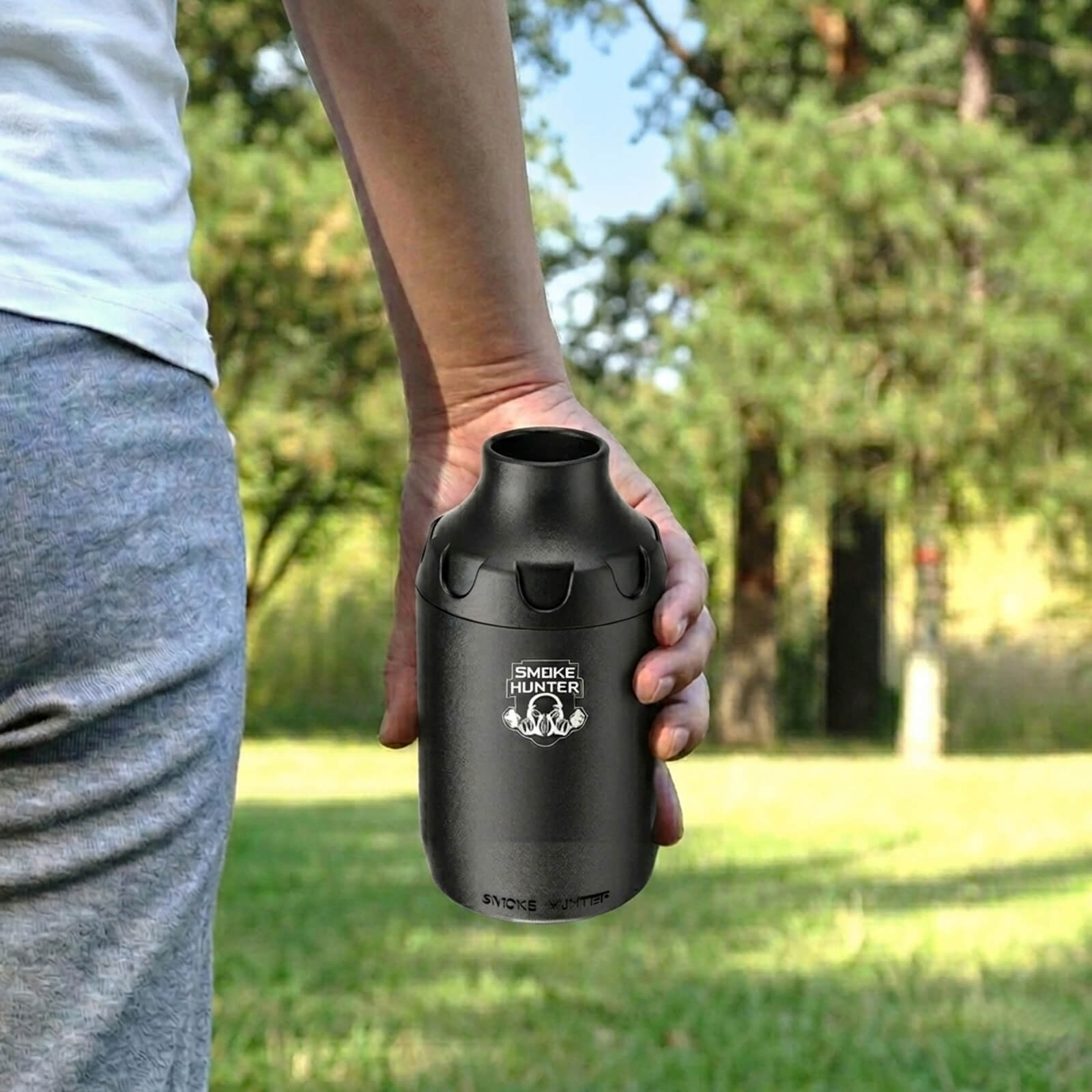 Highly portable Smoke Hunter 3.0 companion providing superior odor control compared to traditional handheld smoke traps