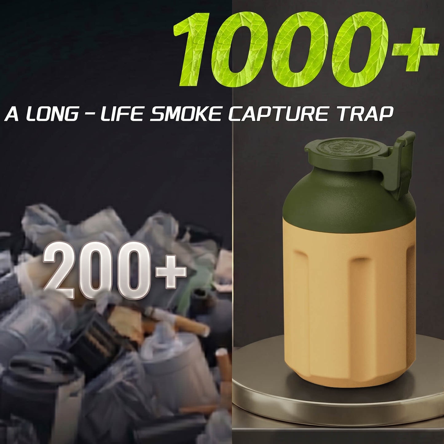Smoke Hunter 4.0 Personal Smoke Filter (Sploof) with Replaceable Cartridge (Safari Green)