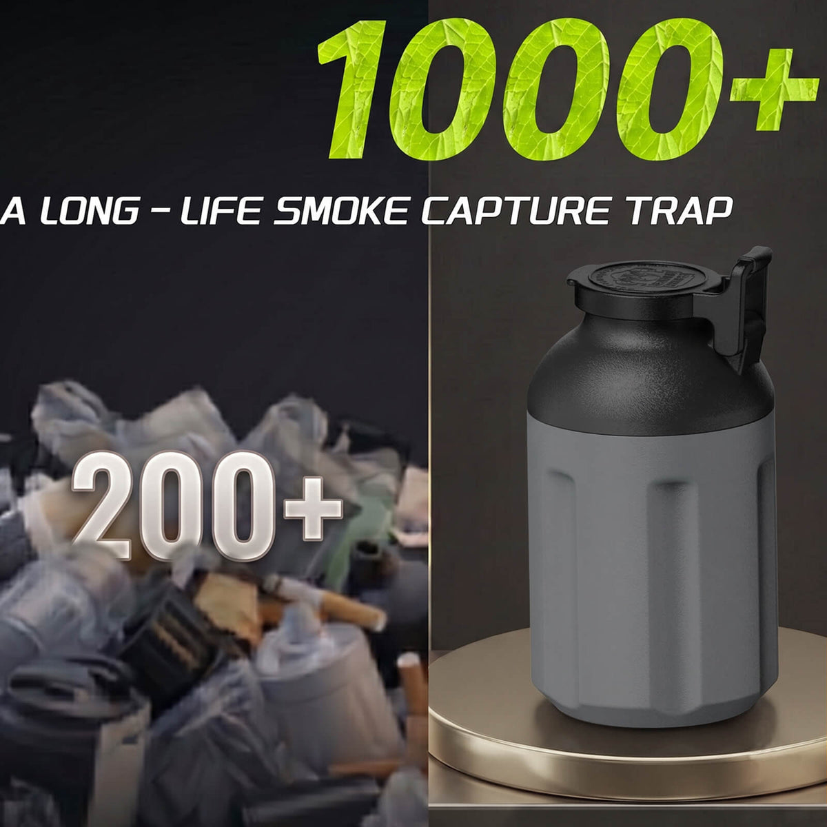 Smoke Hunter 4.0 Personal Smoke Filter (Sploof) with Replaceable Cartridge (Stealth Grey)