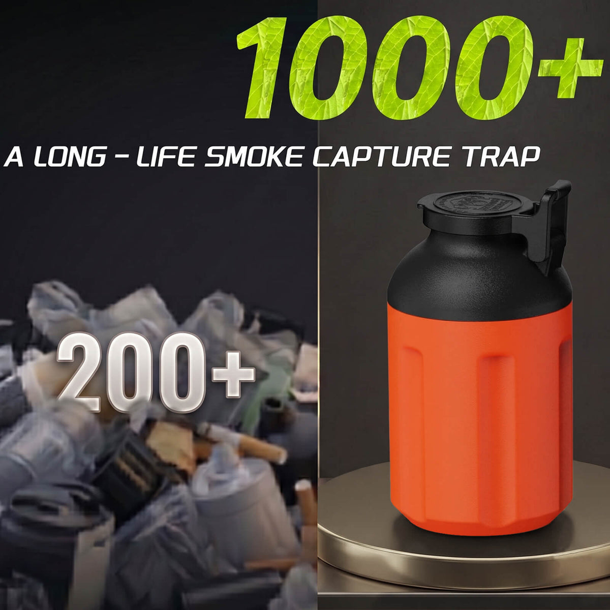 Smoke Hunter 4.0 Personal Smoke Filter (Sploof) with Replaceable Cartridge (Lava Orange)