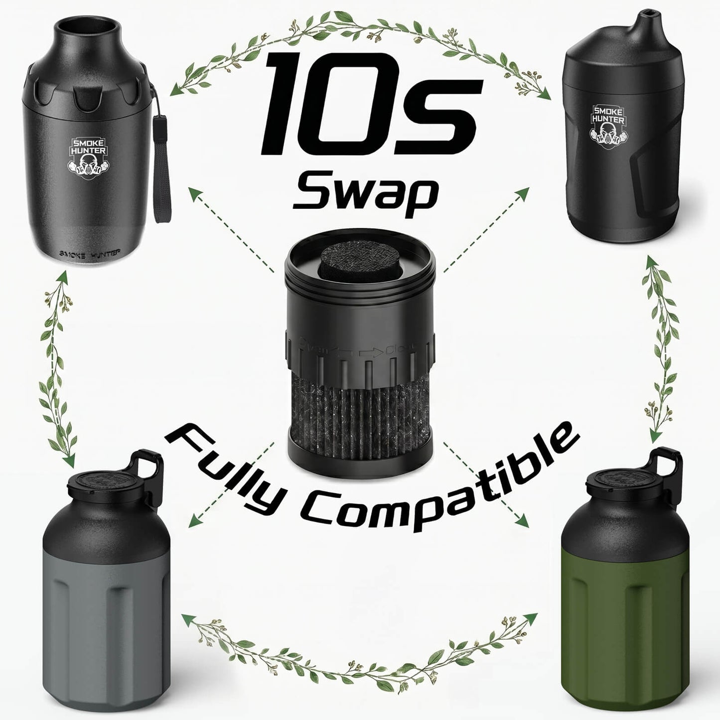 Smoke Hunter 4.0 Personal Smoke Filter (Sploof) with Replaceable Cartridge (Stealth Grey)